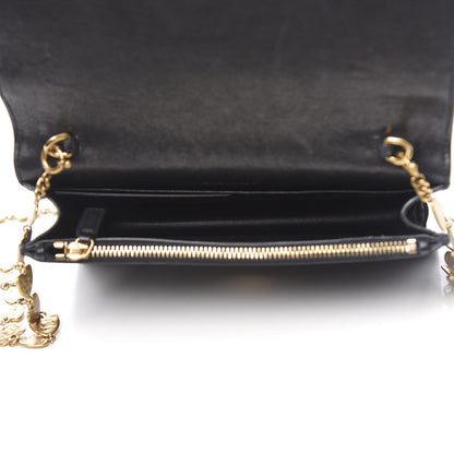 Saint Laurent Smooth Calfskin Classic Monogram Kate Heart Tassel Heart Chain Wallet Black 5 of 20