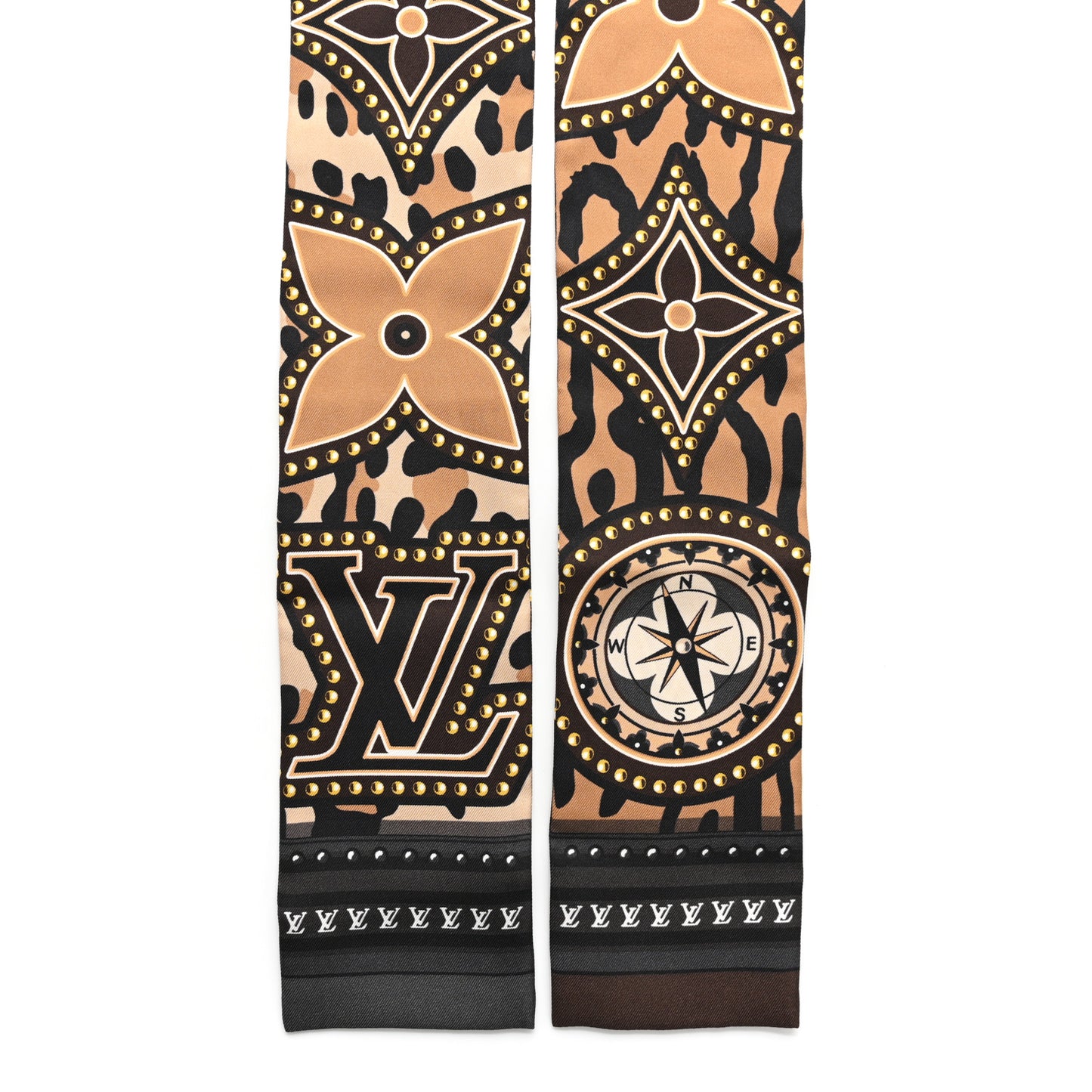 Silk Monogram LV World Bandeau Brown