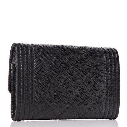 Chanel Caviar Quilted Boy Flap Card Holder Black 3 of 8