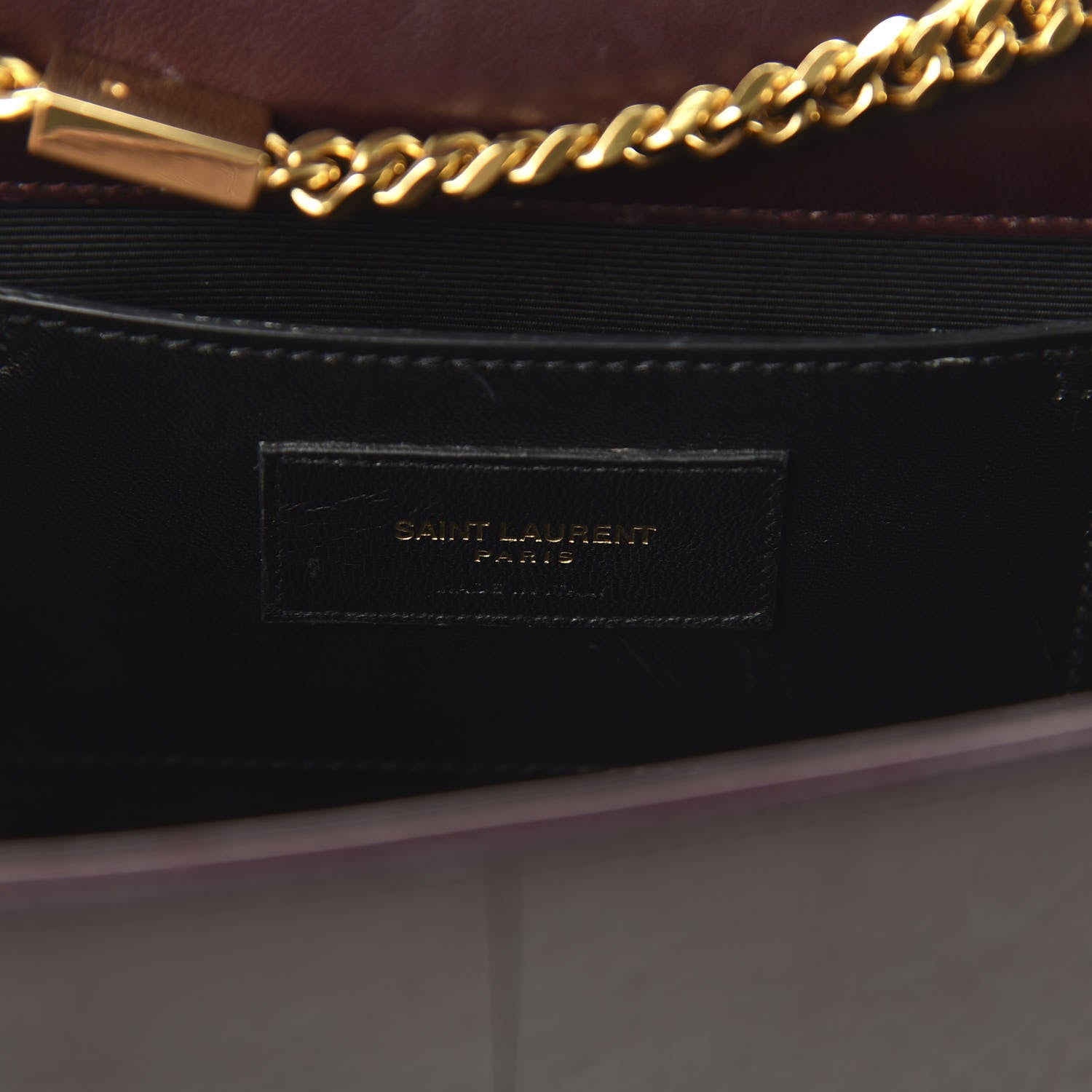 Saint Laurent Calfskin Snakeskin Embossed Medium Classic Monogram Kate Tassel Satchel Dark Red 8 of 10