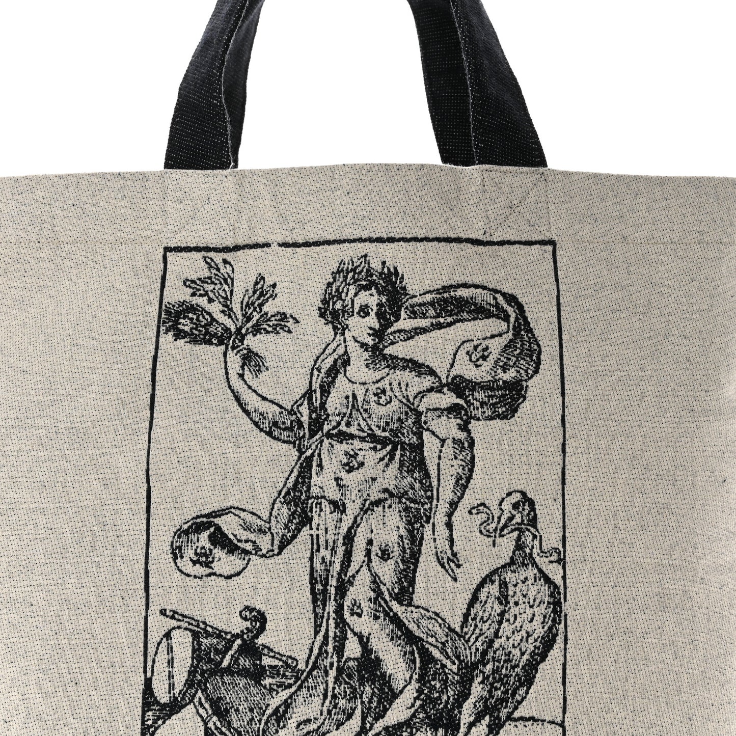 Canvas Print Cruise Tote Ivory Black