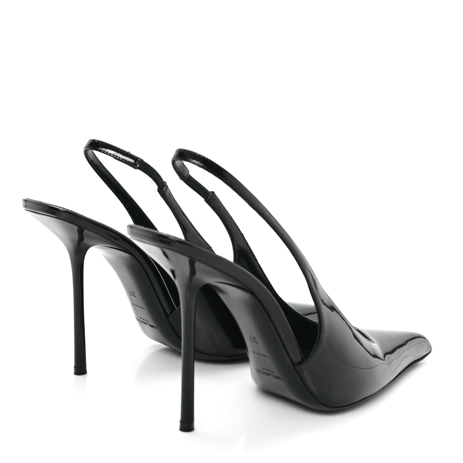 Saint Laurent Vernice Grupy Kiss 105 Slingback Pumps 37 Black 5 of 10