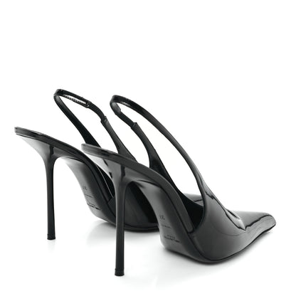 Saint Laurent Vernice Grupy Kiss 105 Slingback Pumps 37 Black 5 of 10