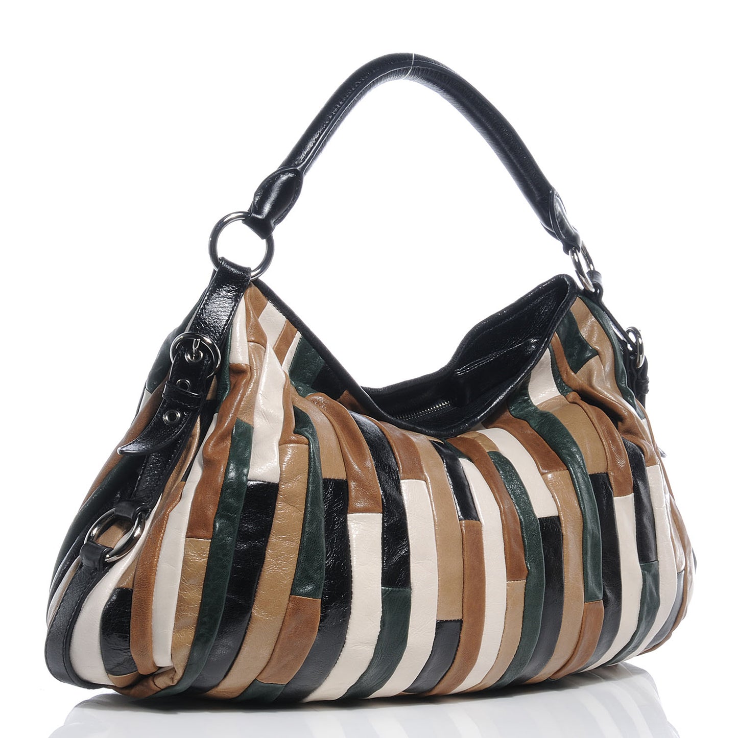 Nappa Leather Large Patchwork Tote Terra
