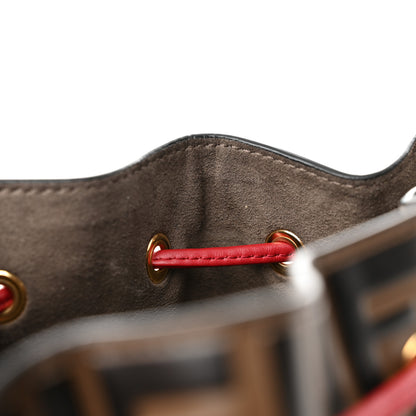 Fendi Vitello Grace F is Fendi Bi-Color FF 1974 Embossed Grande Mon Tresor Bucket Bag Maya Black Fragola 10 of 12