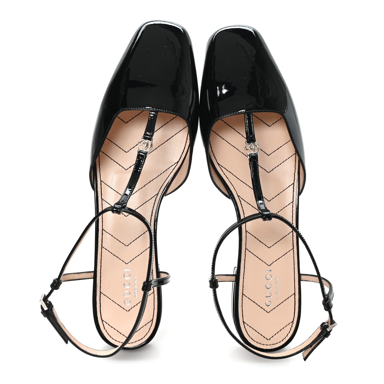 Gucci Vernice Crystal Double G Ballet Flat 40 Black 2 of 8