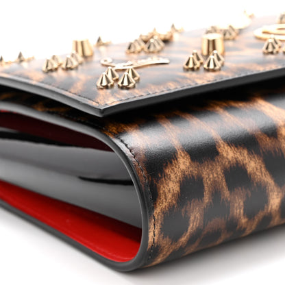 Christian Louboutin Patent Leopard Print Spikes Loubinthesky Paloma Clutch 9 of 10