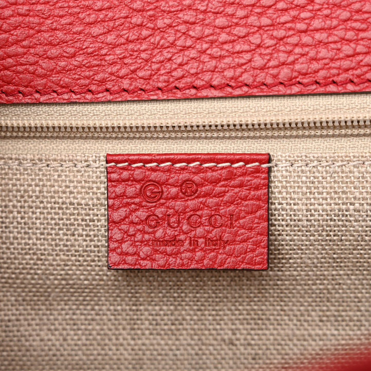 Dollar Calfskin Interlocking G Shoulder Bag Red