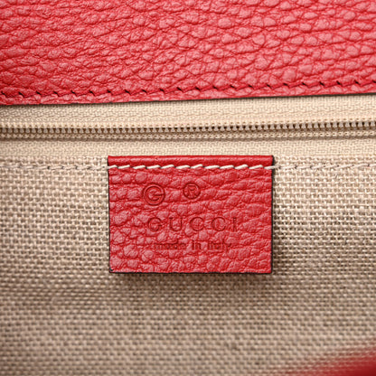 Gucci Dollar Calfskin Interlocking G Shoulder Bag Red 6 of 12