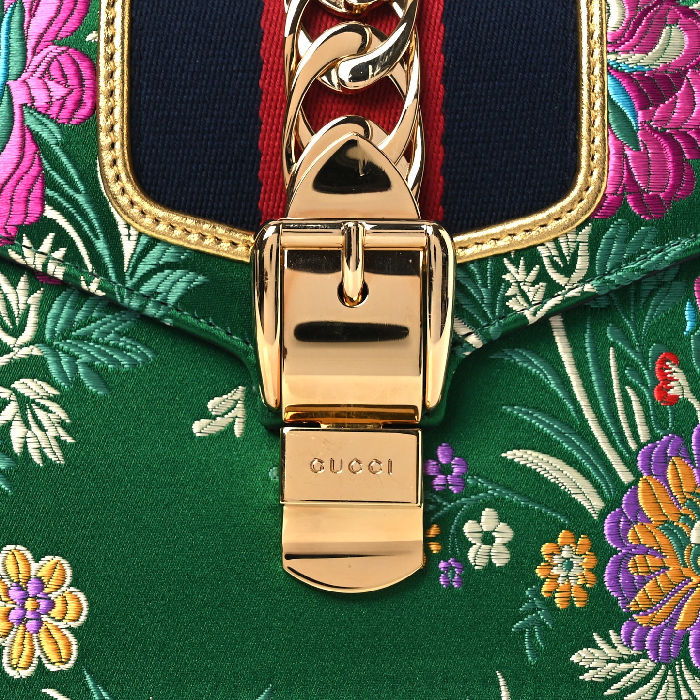 Jacquard Floral Mini Sylvie Top Handle Bag Green Multicolor Black