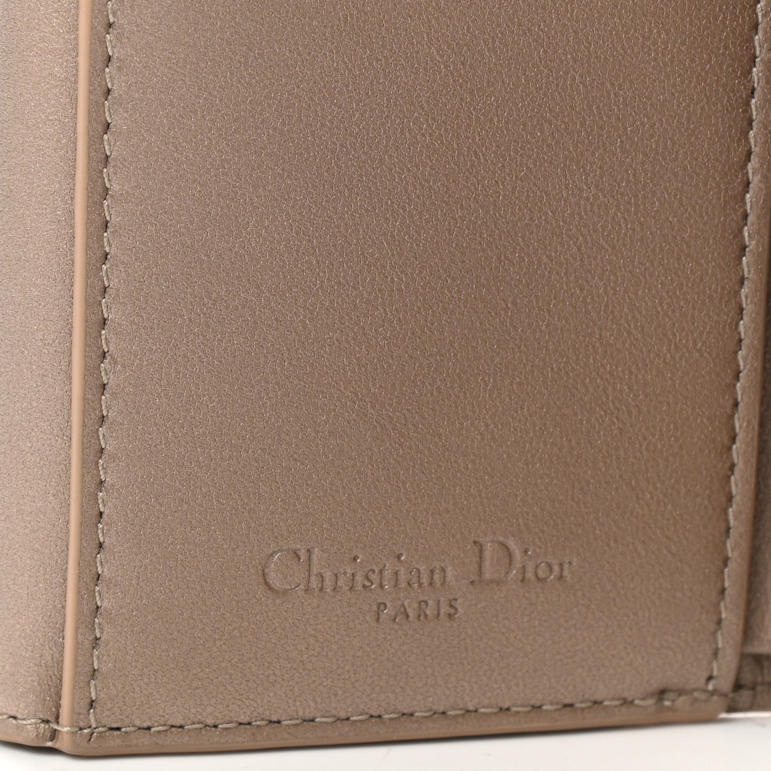 Christian Dior Metallic Lambskin Cannage Lady Dior Lotus Wallet Gold 6 of 7