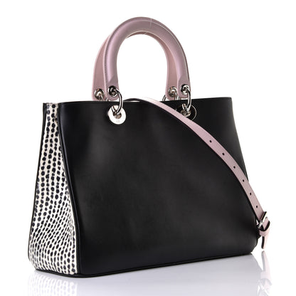 Christian Dior Python Calfskin Medium Spotted Diorissimo Bag Pink Black 2 of 7