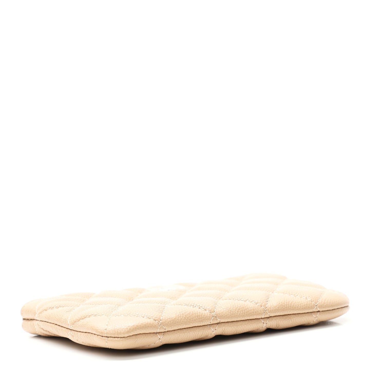 Caviar Quilted Small Cosmetic Case Beige