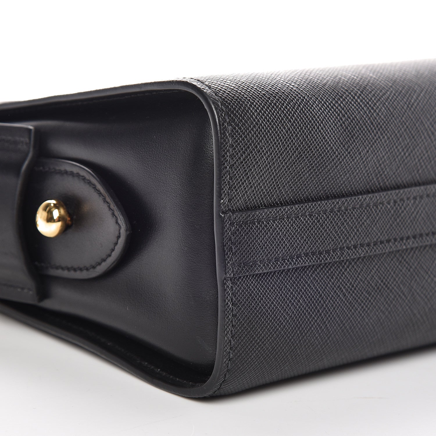 Prada Saffiano City Calfskin Esplanade Crossbody Bag Black 5 of 12