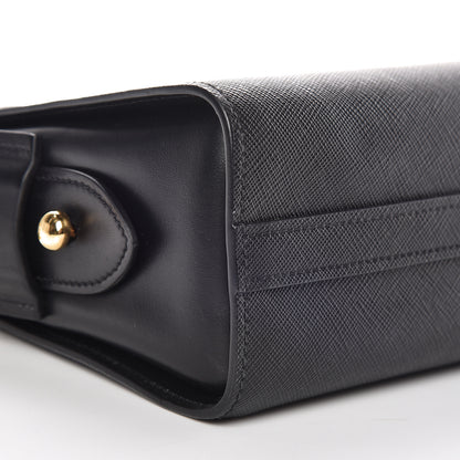 Prada Saffiano City Calfskin Esplanade Crossbody Bag Black 5 of 12