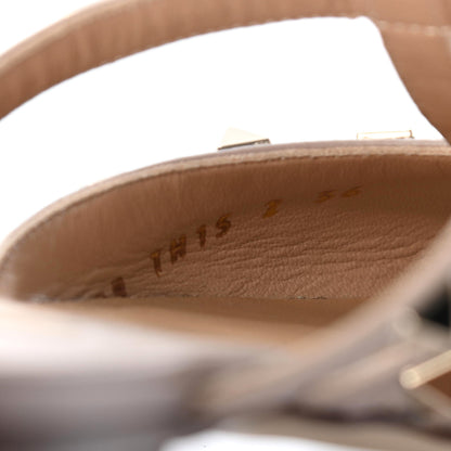 Valentino Garavani Pebbled Calfskin Rockstud Flat Cage Mules 36 Poudre 8 of 8