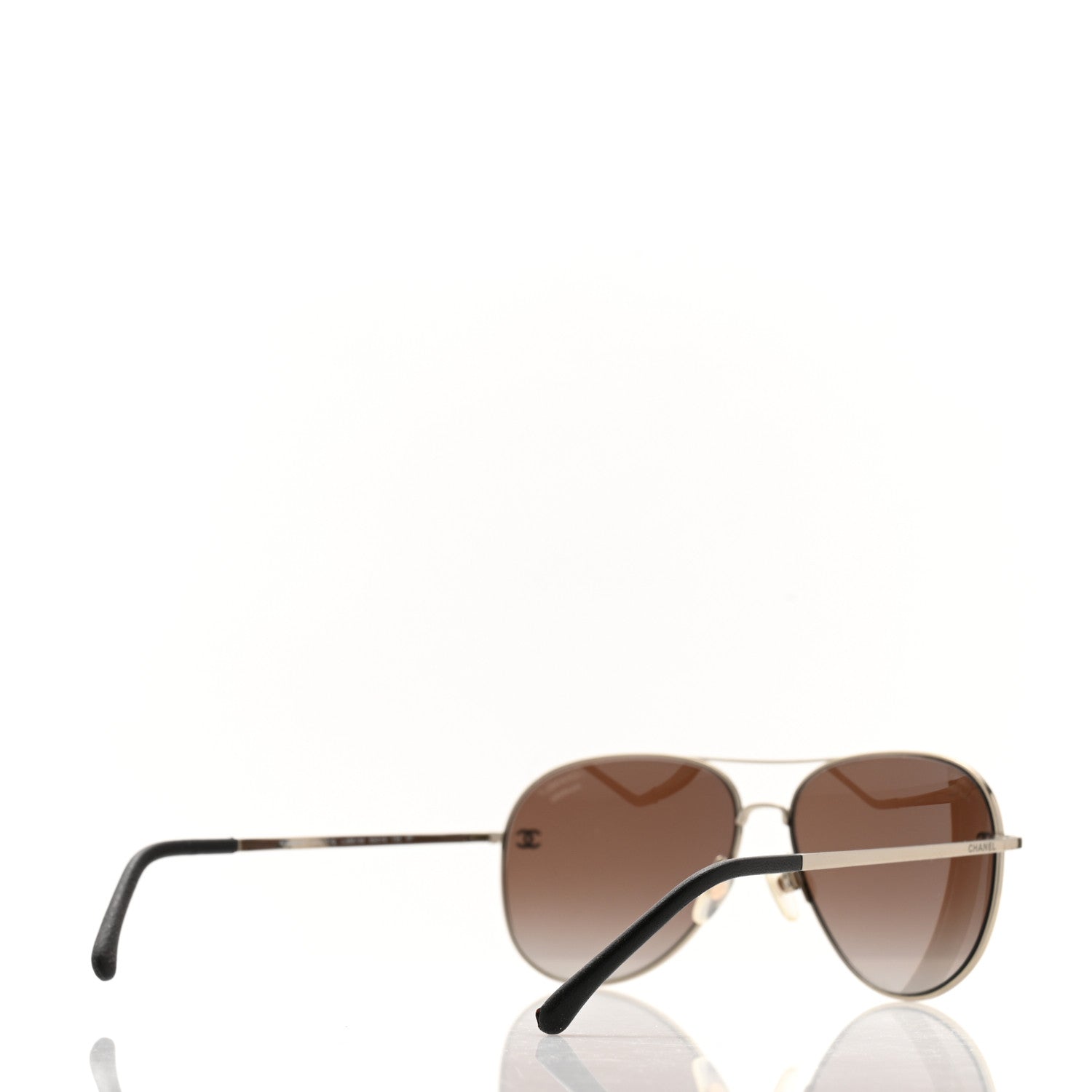 Chanel Metal Polarized CC Aviator Sunglasses 4189-T-Q Silver 4 of 7
