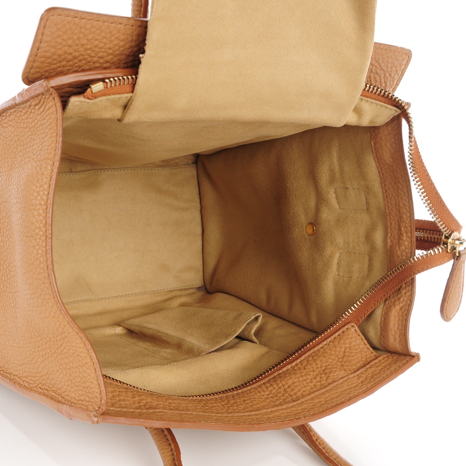 Celine Pebbled Calfskin Micro Luggage Camel 8 of 12
