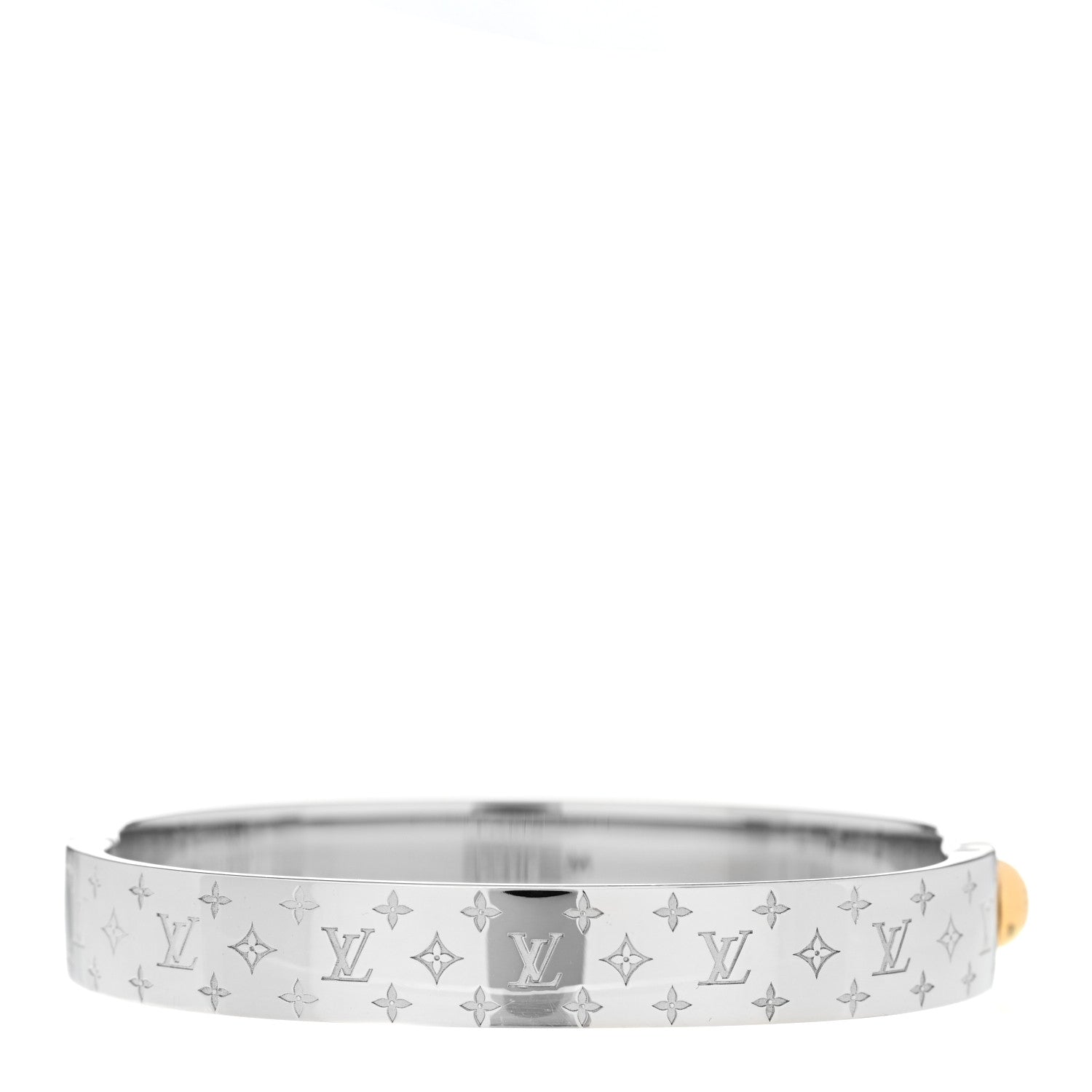 Louis Vuitton Brass Palladium Plated Nanogram Cuff M Silver 3 of 5