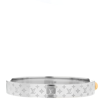 Louis Vuitton Brass Palladium Plated Nanogram Cuff M Silver 3 of 5