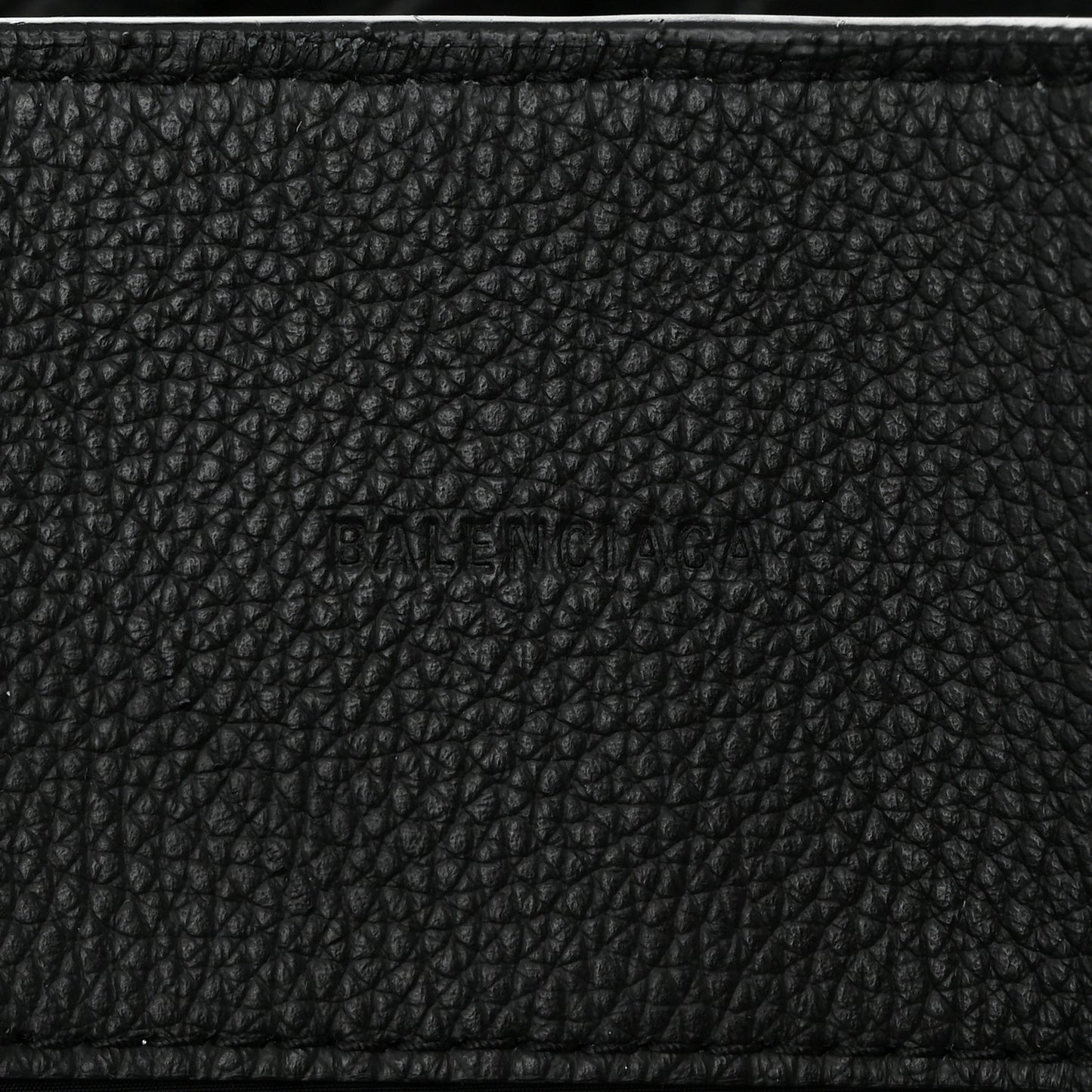 Grained Calfskin Embossed Large Car East West Tote Black