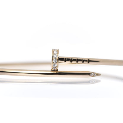 Cartier 18K Yellow Gold Diamond Small Juste Un Clou Bracelet 17 5 of 6