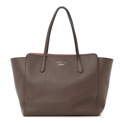 Gucci Dollar Calfskin Medium Swing Tote Grey Field Soft Pink 1 of 11