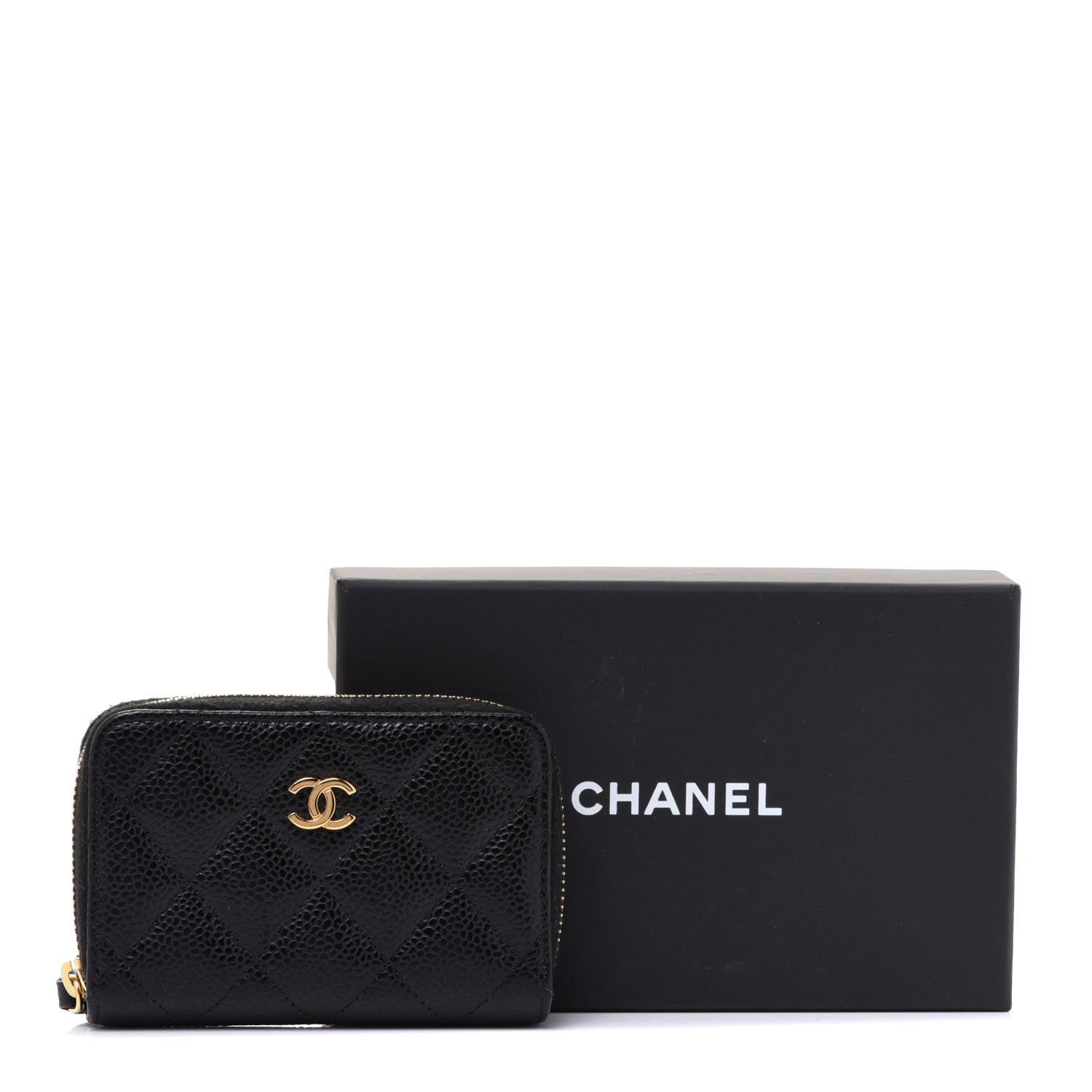 Chanel Caviar Quilted Zip Coin Purse Black 8 of 8