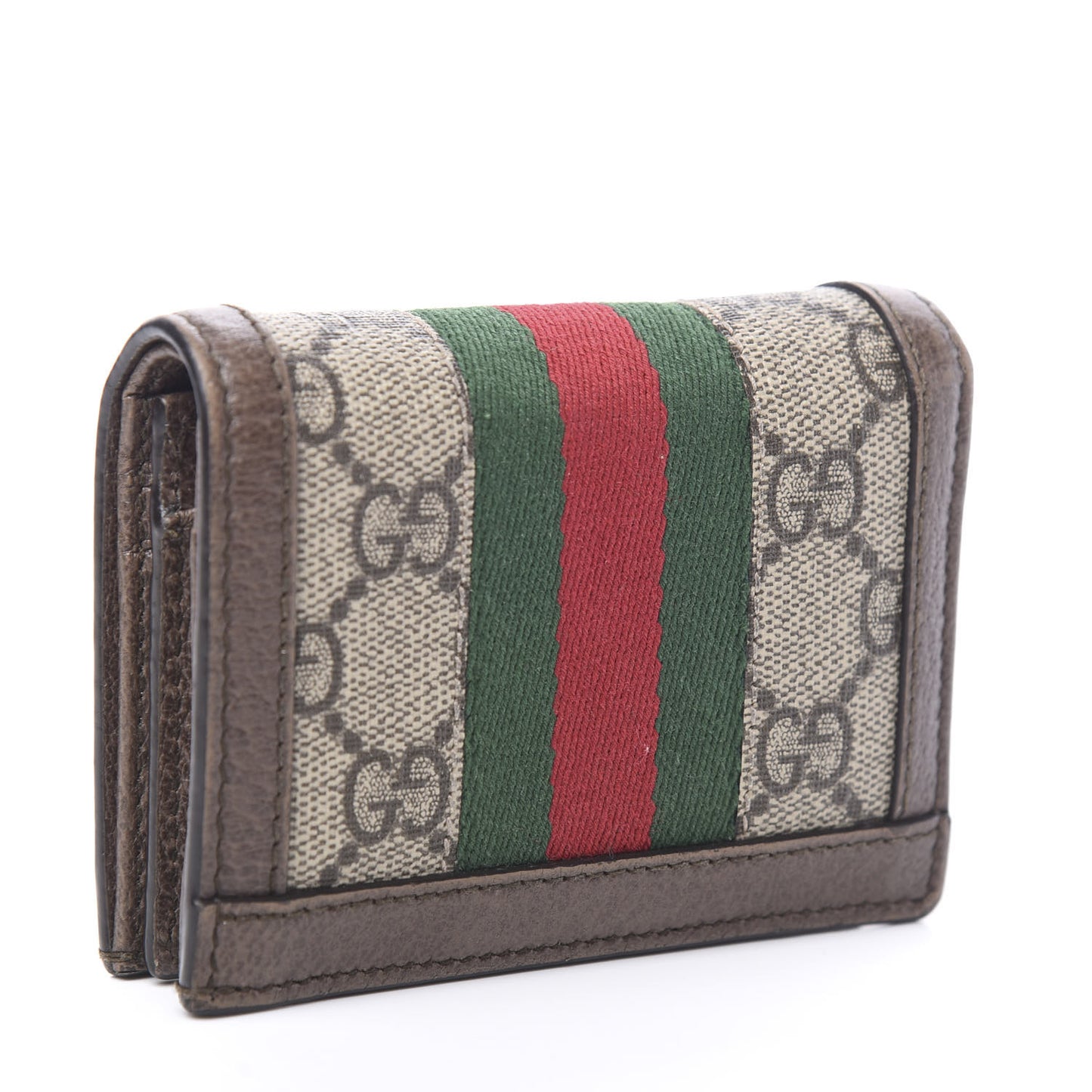 GG Supreme Monogram Web Ophidia Card Case Beige New Acero