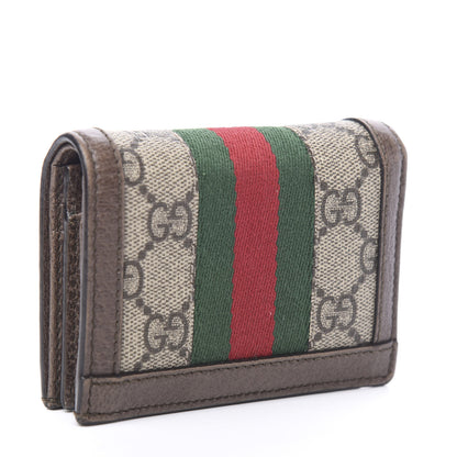 Gucci GG Supreme Monogram Web Ophidia Card Case Beige New Acero 2 of 6