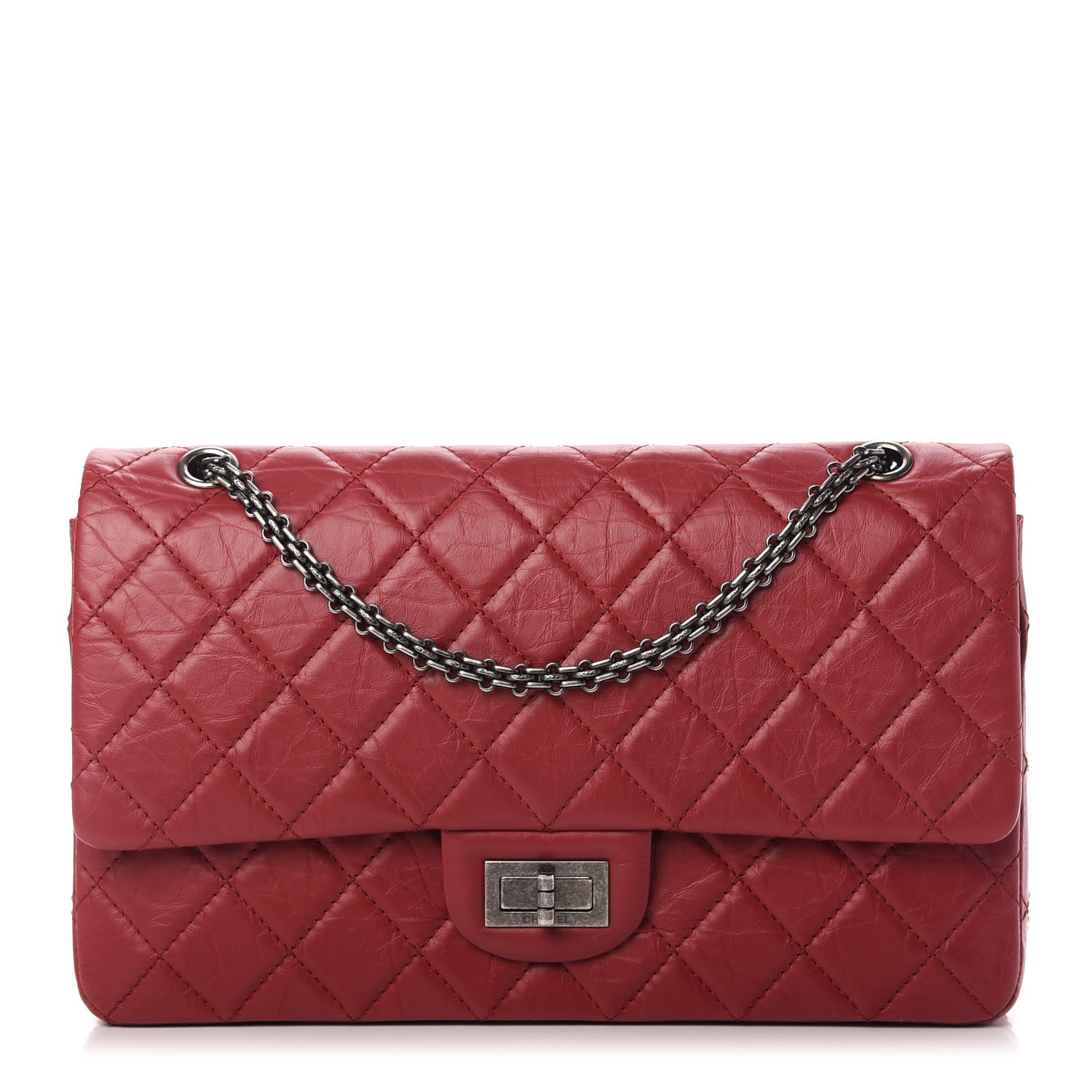 Chanel Aged Calfskin Quilted 2.55 Reissue 227 Flap Red 1 of 10