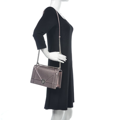 Christian Dior Metallic Patent Micro-Cannage Medium Diorama Flap Bag Pink 2 of 8