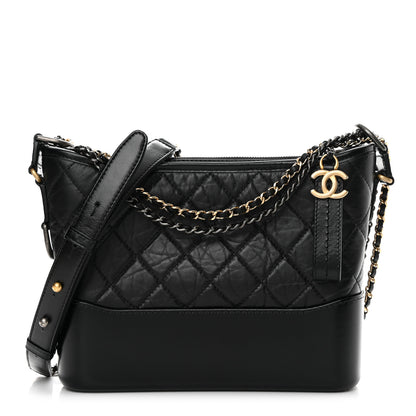 Chanel Aged Calfskin Quilted New Medium Gabrielle Hobo Black 1 of 11
