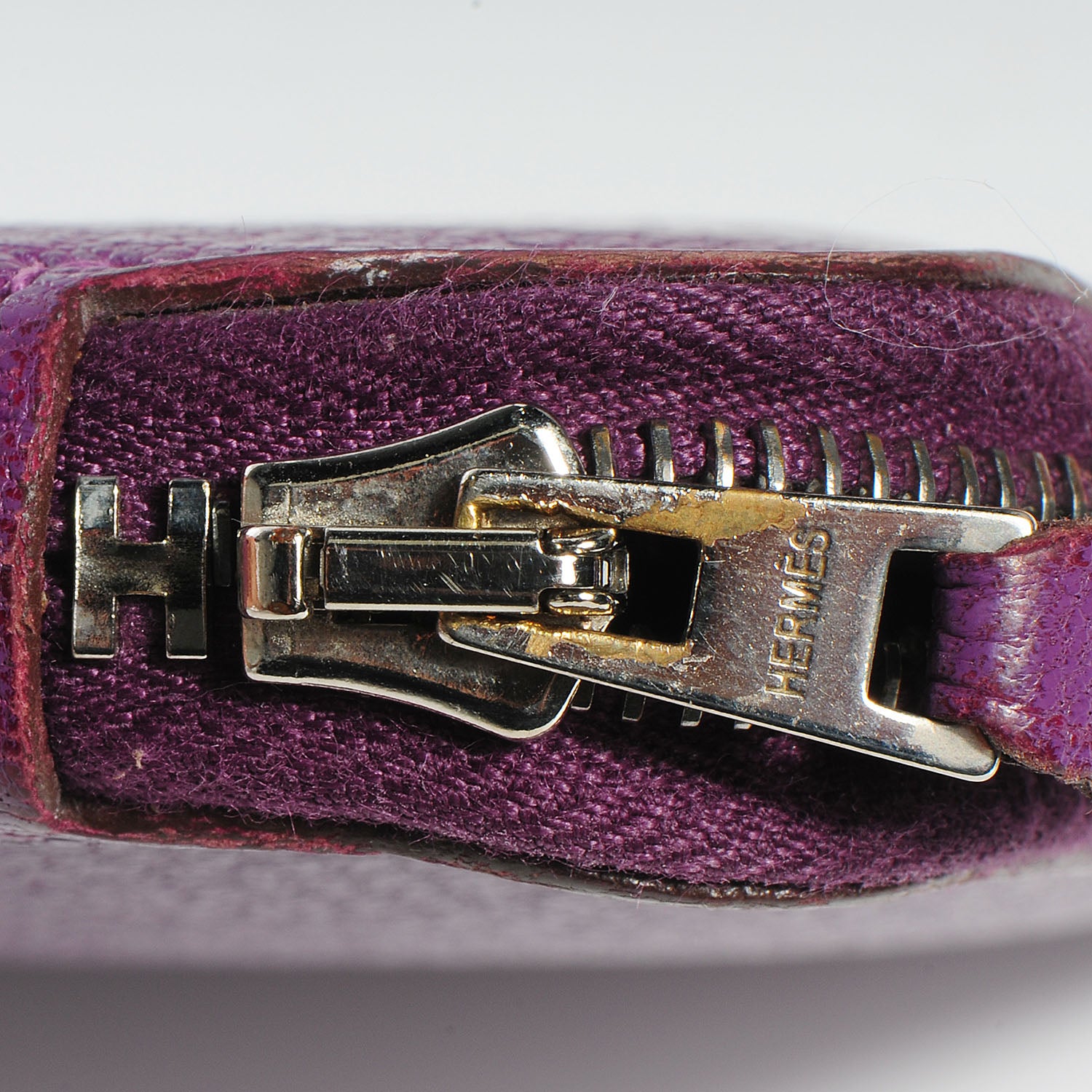Hermes Chevre Mysore Azap GM Combined Wallet Violet 9 of 12
