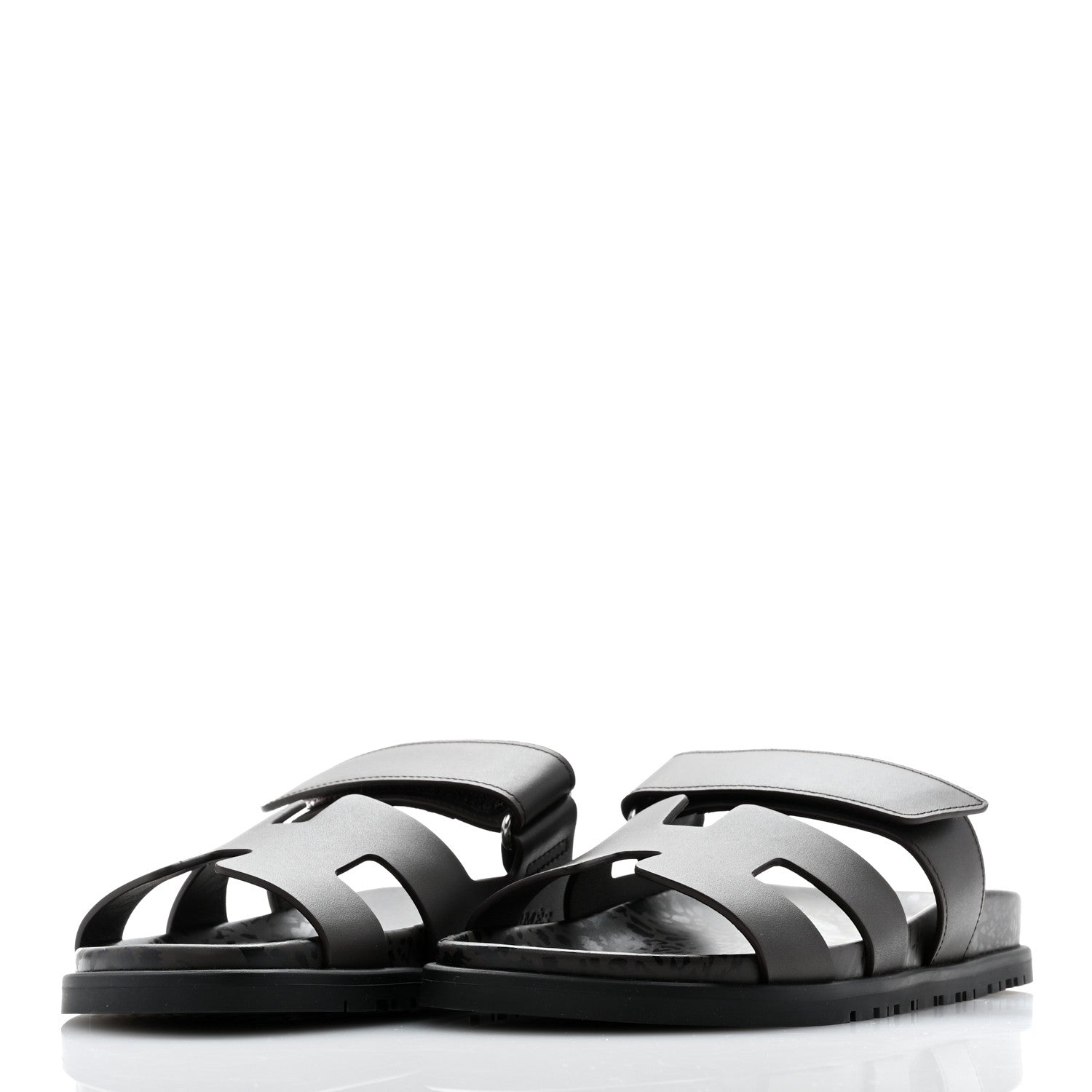 Hermes Calfskin Womens Chypre Sandals 36.5 Ecorce 3 of 9