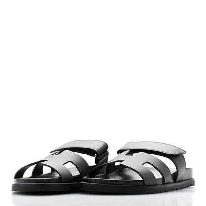 Hermes Calfskin Womens Chypre Sandals 36.5 Ecorce 3 of 9