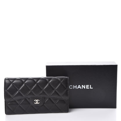 Chanel Lambskin Quilted Large Flap Wallet Black 11 of 11