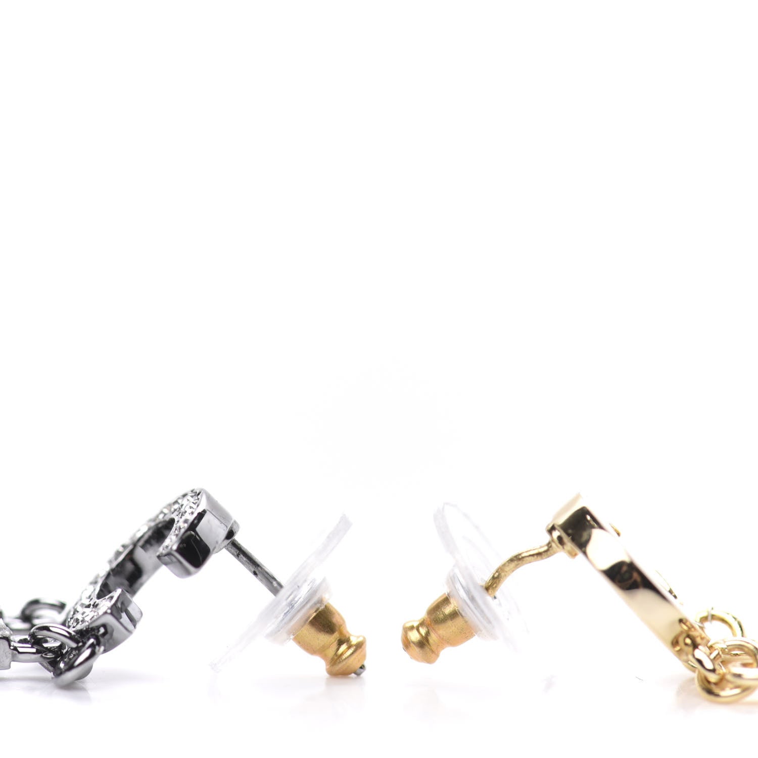 Chanel Crystal Pearl Bright Young Things Earrings Gold Ruthenium 3 of 4