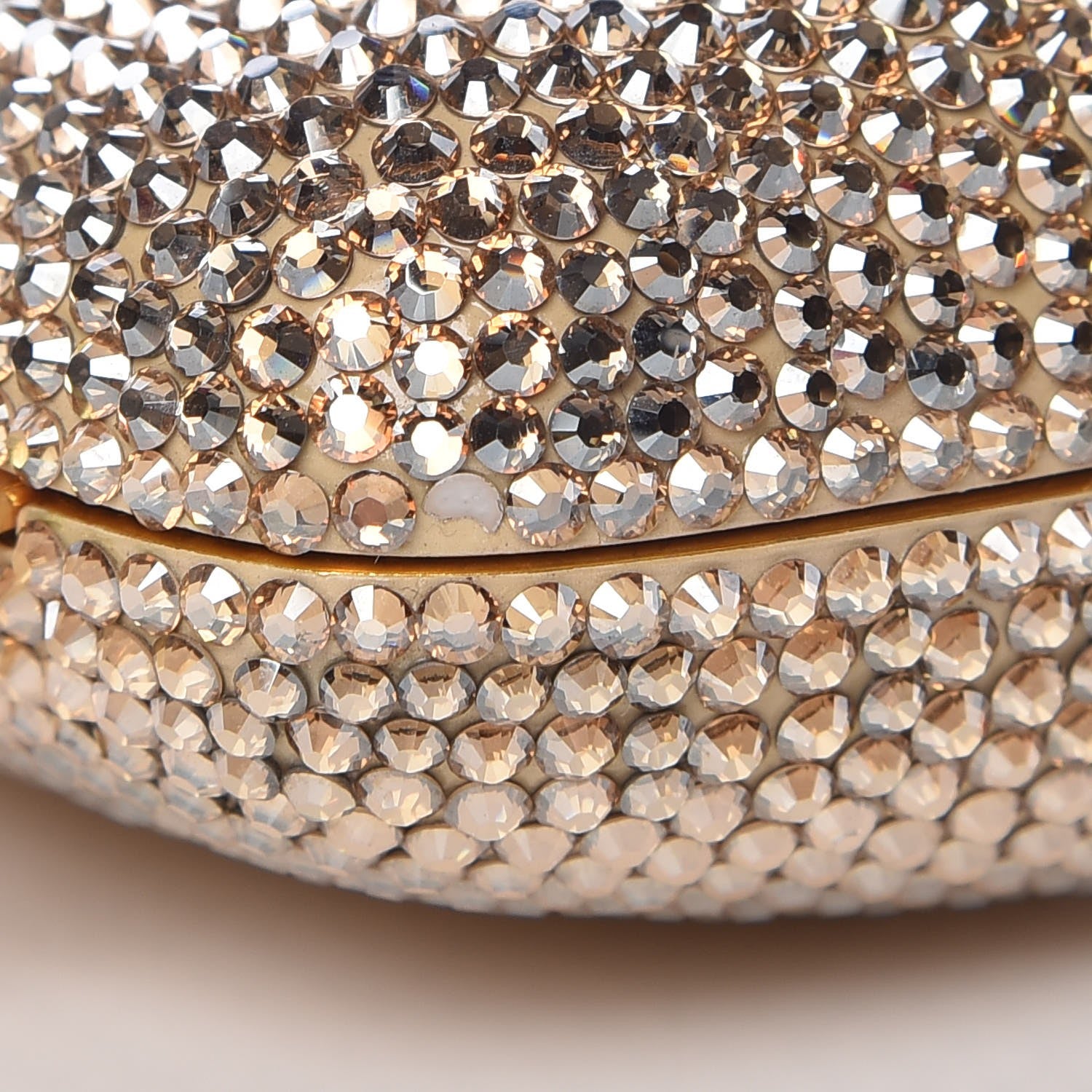 Judith Leiber Swarovski Crystal Minaudière Clutch Gold 12 of 12