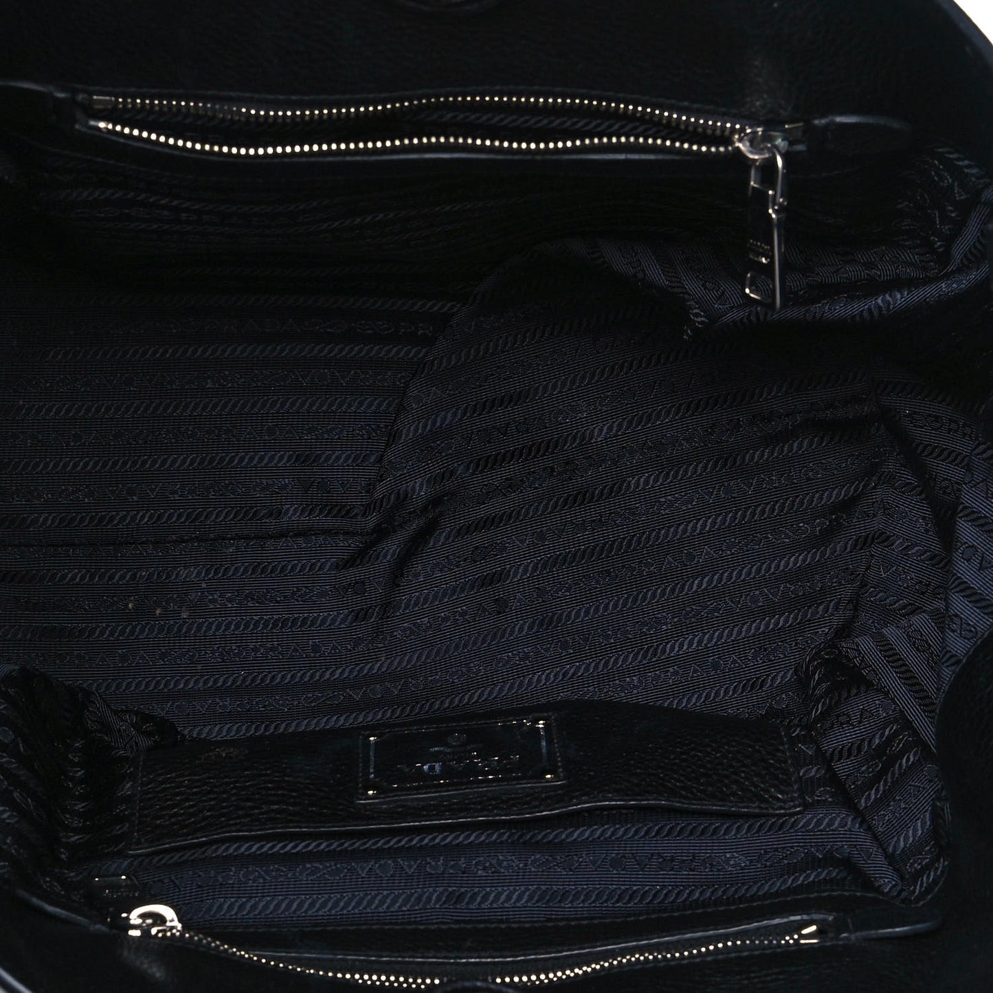 Glace Calf Twin Pocket Tote Black