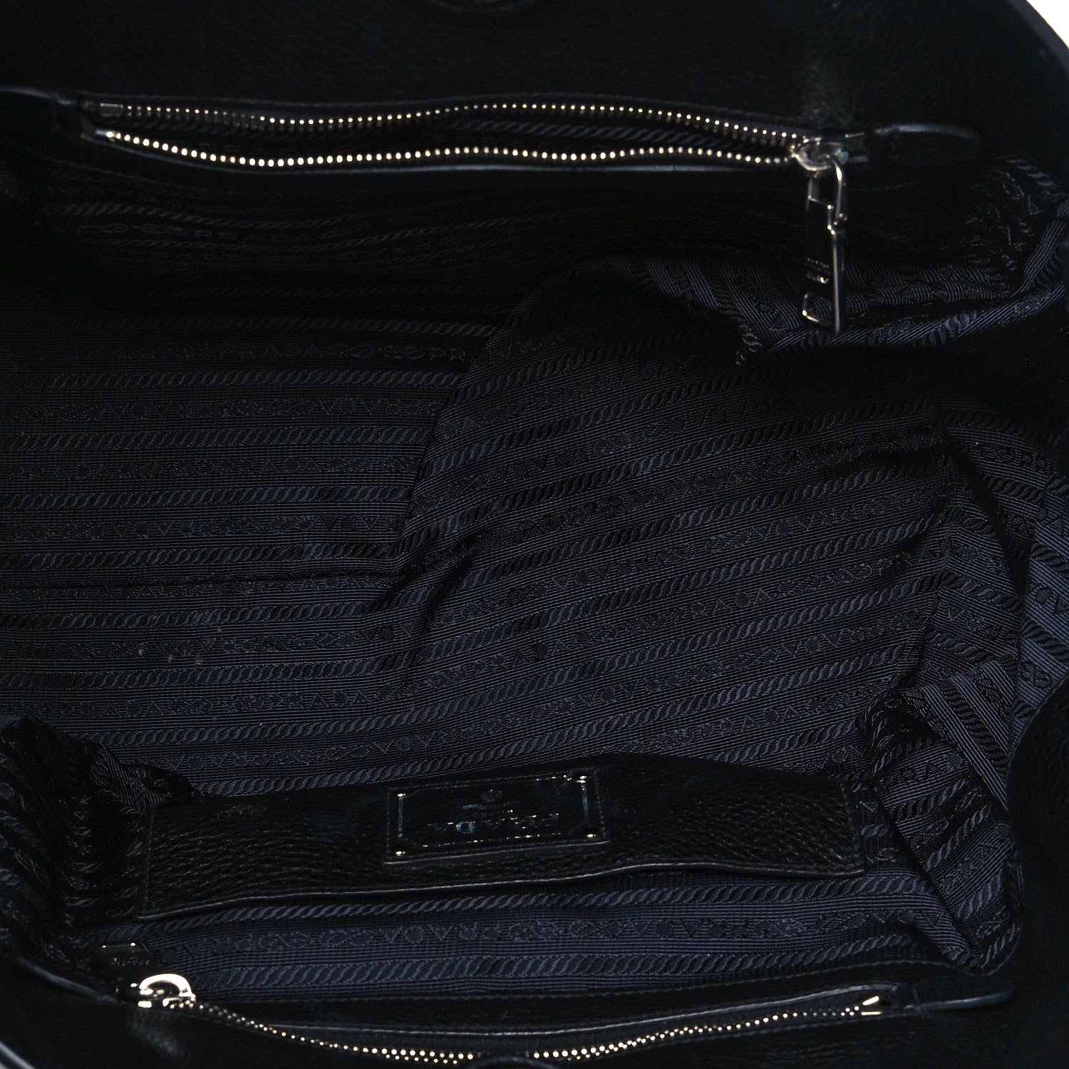 Prada Glace Calf Twin Pocket Tote Black 8 of 26