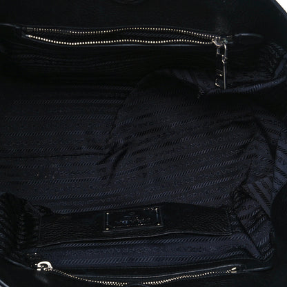 Prada Glace Calf Twin Pocket Tote Black 8 of 26