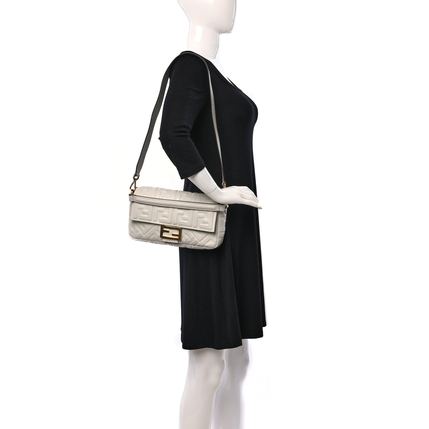 Nappa FF 1974 Embossed Baguette White