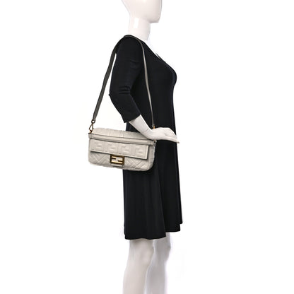 Fendi Nappa FF 1974 Embossed Baguette White 2 of 8