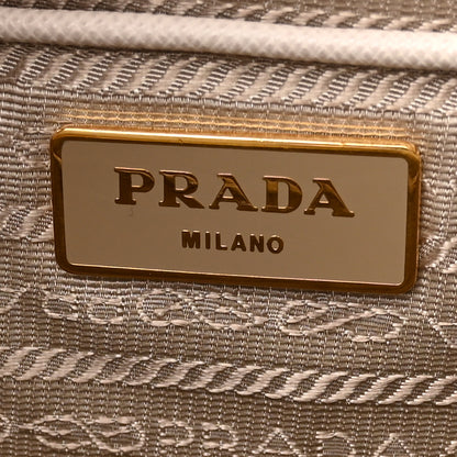 Prada Saffiano Medium Bi-Color Top Handle Tote Black Talco 6 of 15