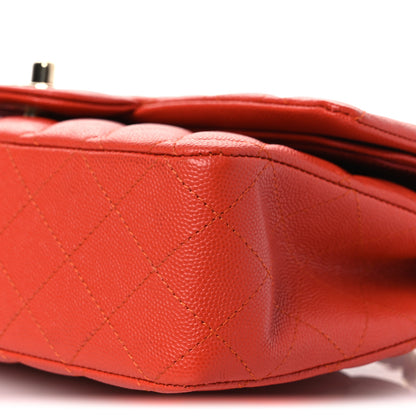 Chanel Caviar Quilted Medium Double Flap Light Red 10 of 12