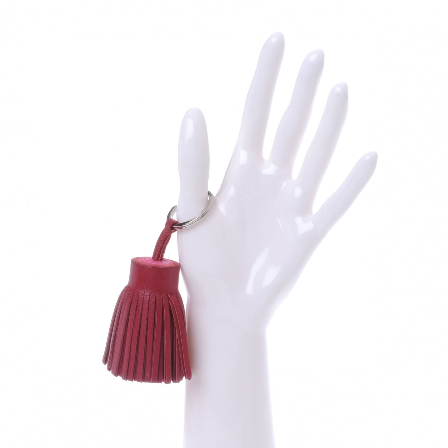 Lambskin Bi-Color Carmen Tassel Key Holder Tosca and Rose Tyrien