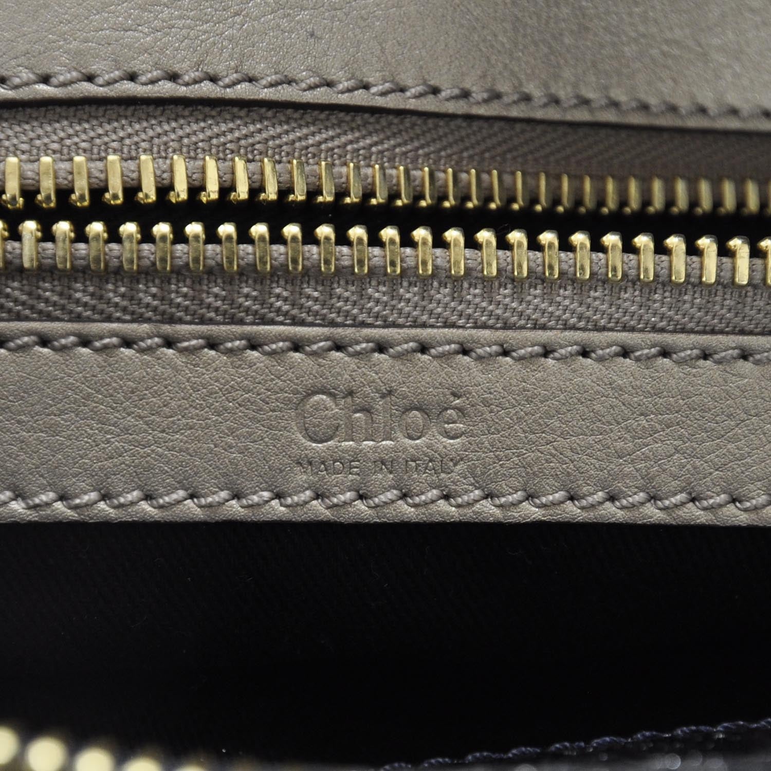 Chloe Leather Large Bay Tote Metallic Navy 7 of 10