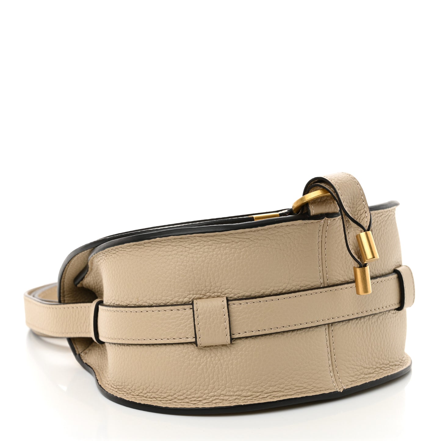 Calfskin Mini Marcie Round Crossbody Bag Root Beige