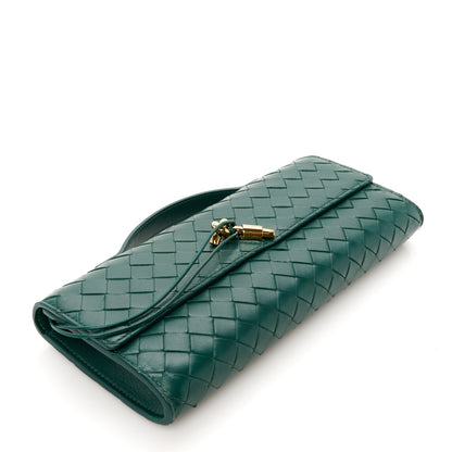 Bottega Veneta Nappa Intrecciato Long Andiamo Top Handle Clutch Emerald Green 4 of 8